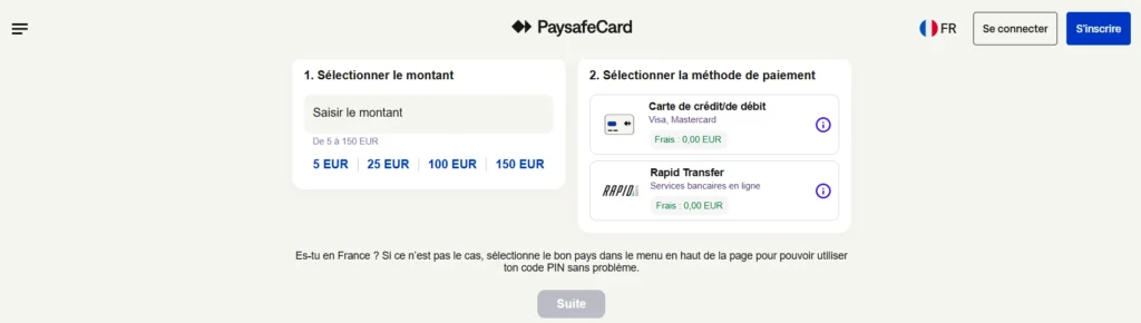 paysafecard en ligne acheter