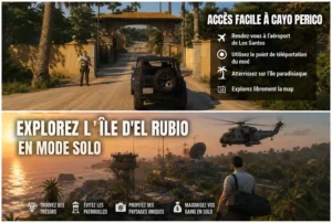 Île Cayo Perico dans GTA V avec le mod single player permettant d’explorer El Rubio en mode solo
