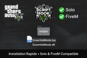 Installation Essential Mod Menu 4.0 pour GTA 5 - Script Hook V + Lua + dossier scripts