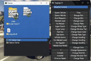 PC Trainer V GTA 5 - Guide d'installation avec Script Hook V et options du trainer