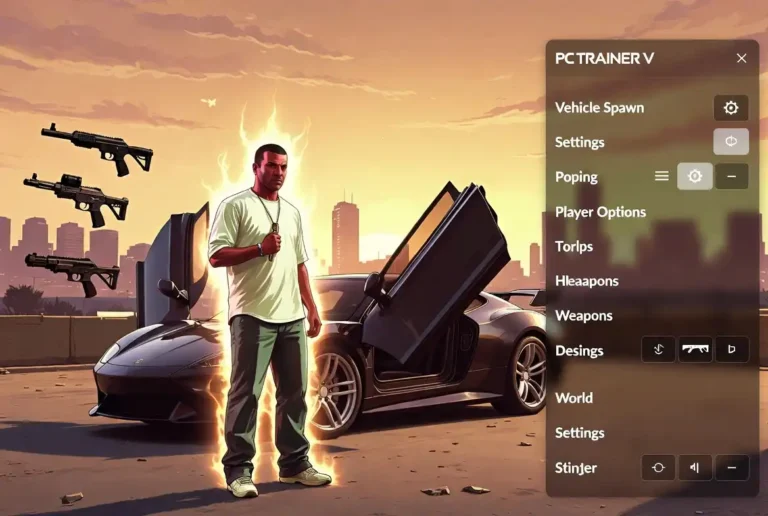 PC Trainer V GTA 5 - Meilleur mod menu trainer pour GTA V Solo avec spawn véhicules et God Mode