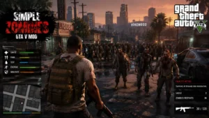 Mode apocalypse zombie dans GTA 5 avec hordes de morts-vivants et système de survie hardcore