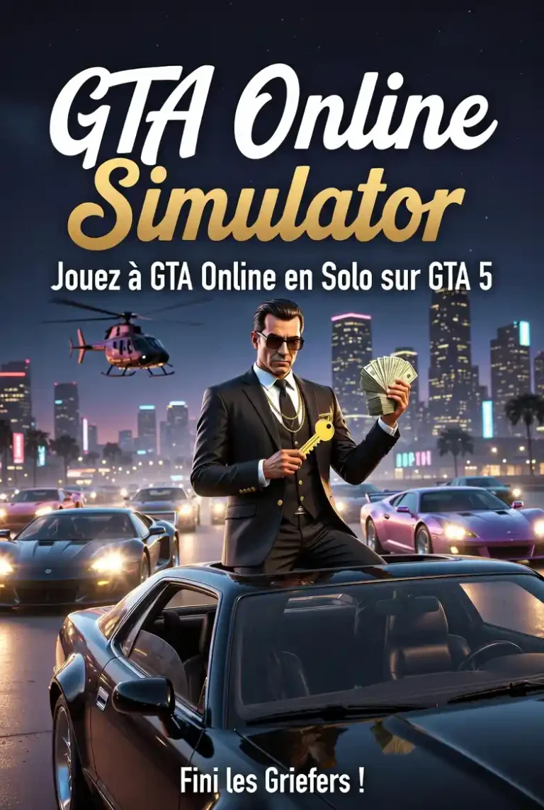 GTA Online Simulator : Jouez à GTA Online en Solo sur GTA 5 sans griefers. Découvrez le meilleur mod solo pour gérer vos business et braquages tranquillement.