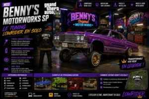 Mod Benny’s Motorworks SP GTA 5 : Le Tuning Lowrider en Solo