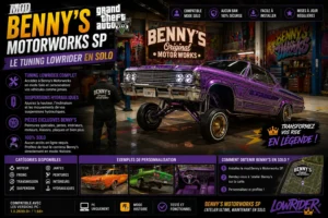 Mod Benny’s Motorworks SP GTA 5 : Le Tuning Lowrider en Solo