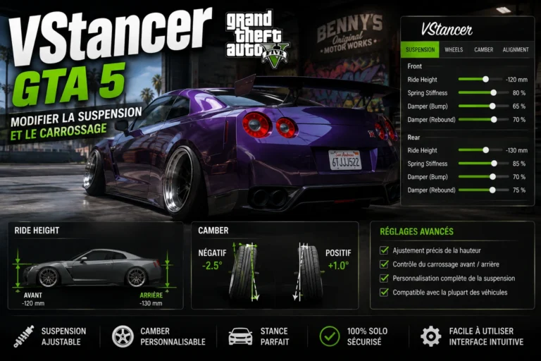 VStancer GTA 5 : modifier la suspension et le carrossage
